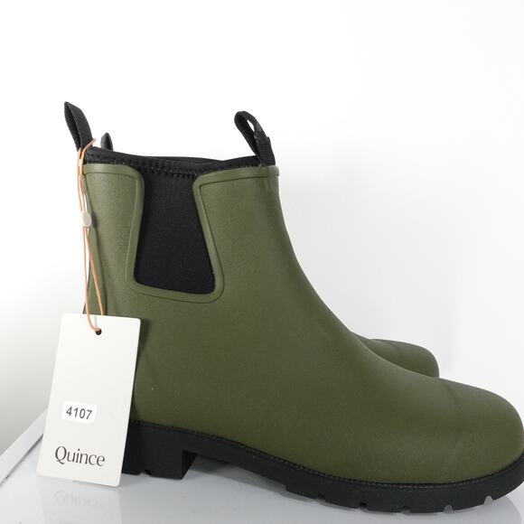 New Quince Rubber Waterproof Ankle Rain Boot Women's Size 9 Olive Green 4107-79 - Picture 4 of 9